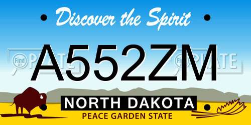 A552ZM North Dakota License Plate