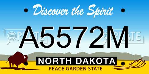 A5572M North Dakota License Plate