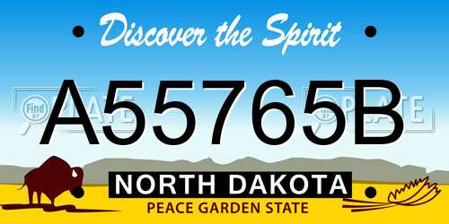 A55765B North Dakota License Plate