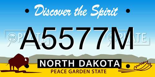 A5577M North Dakota License Plate