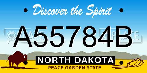 A55784B North Dakota License Plate