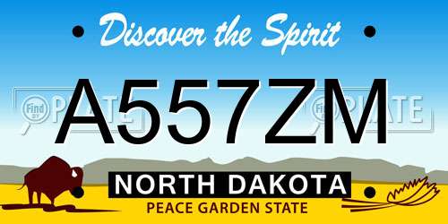 A557ZM North Dakota License Plate