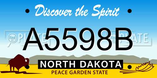 A5598B North Dakota License Plate