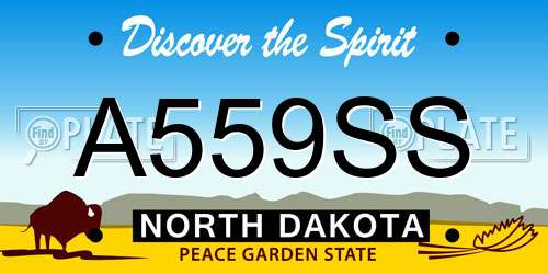 A559SS North Dakota License Plate