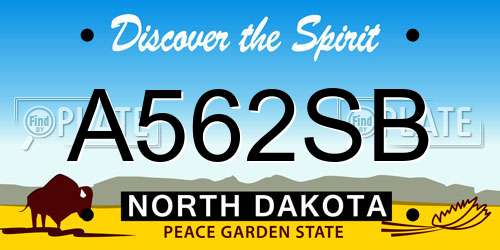 A562SB North Dakota License Plate