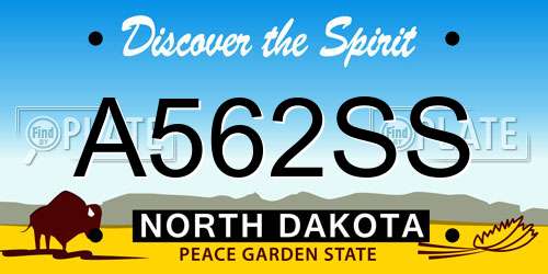 A562SS North Dakota License Plate