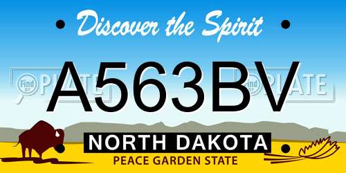 A563BV North Dakota License Plate