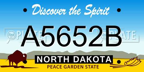 A5652B North Dakota License Plate