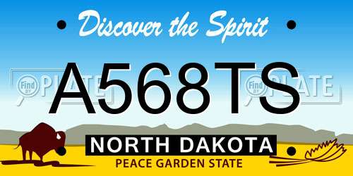 A568TS North Dakota License Plate