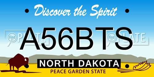A56BTS North Dakota License Plate
