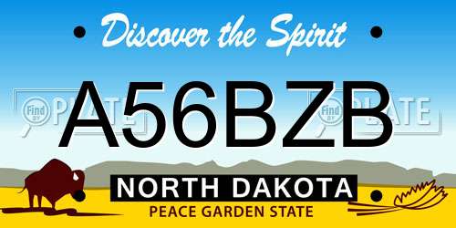 A56BZB North Dakota License Plate