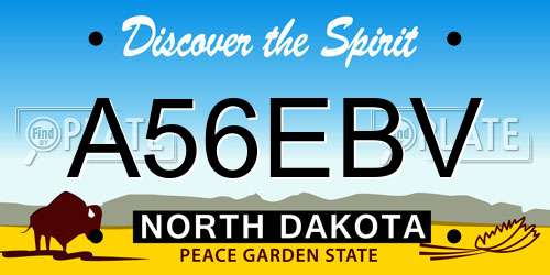 A56EBV North Dakota License Plate