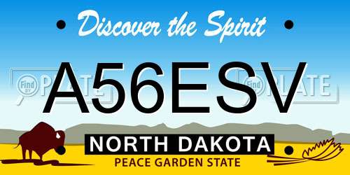A56ESV North Dakota License Plate