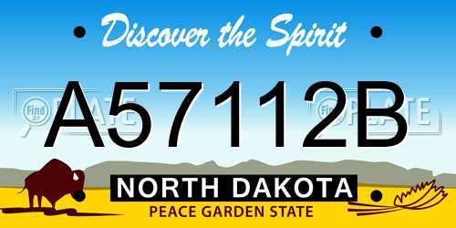 A57112B North Dakota License Plate