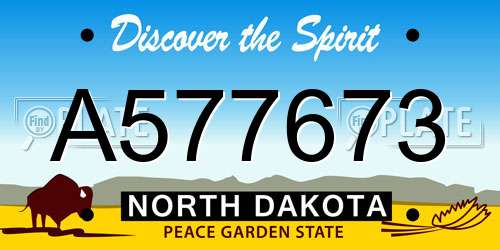 A577673 North Dakota License Plate