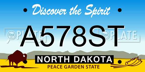 A578ST North Dakota License Plate