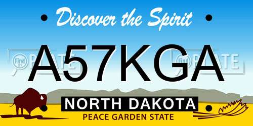 A57KGA North Dakota License Plate