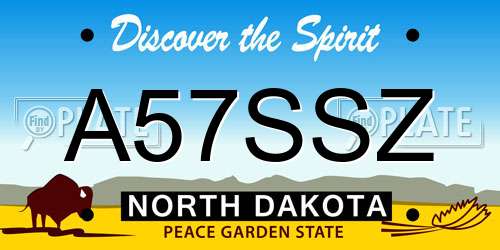 A57SSZ North Dakota License Plate