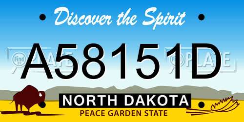 A58151D North Dakota License Plate