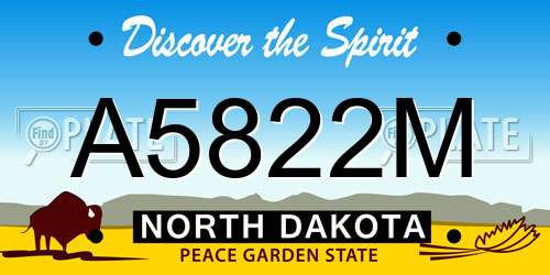 A5822M North Dakota License Plate