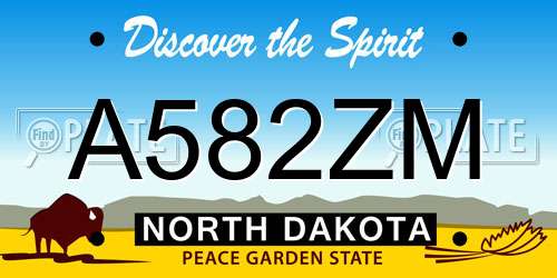 A582ZM North Dakota License Plate