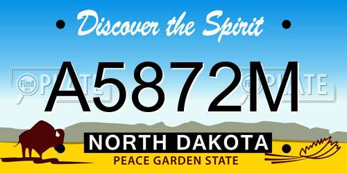 A5872M North Dakota License Plate