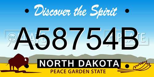 A58754B North Dakota License Plate