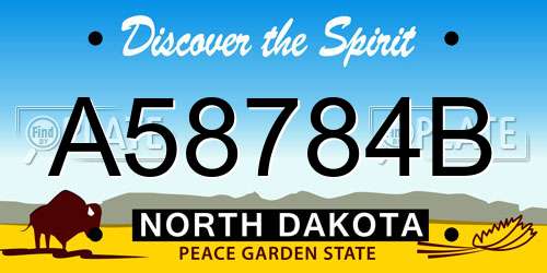 A58784B North Dakota License Plate