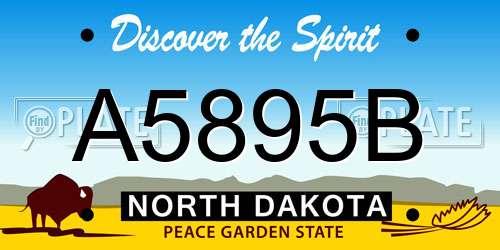 A5895B North Dakota License Plate