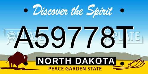A59778T North Dakota License Plate