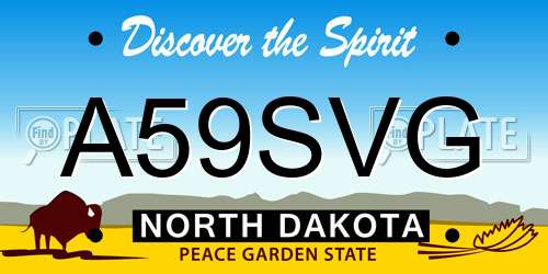 A59SVG North Dakota License Plate