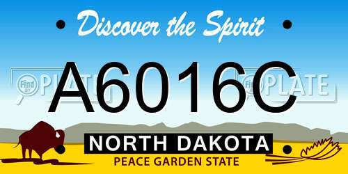 A6016C North Dakota License Plate