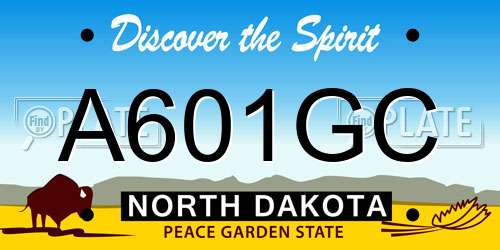 A601GC North Dakota License Plate