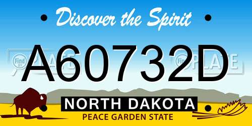 A60732D North Dakota License Plate