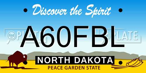 A60FBL North Dakota License Plate