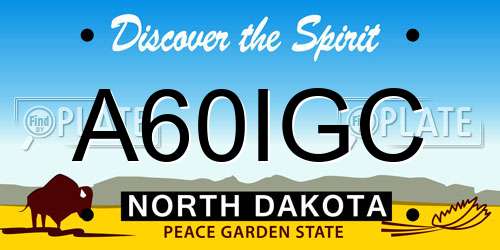 A60IGC North Dakota License Plate