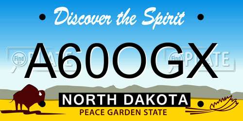 A60OGX North Dakota License Plate