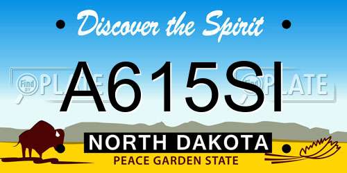 A615SI North Dakota License Plate