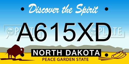 A615XD North Dakota License Plate