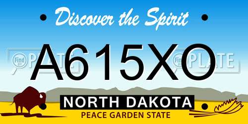A615XO North Dakota License Plate