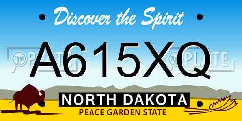 A615XQ North Dakota License Plate