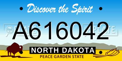 A616042 North Dakota License Plate