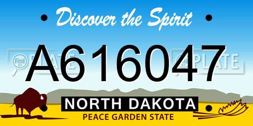 A616047 North Dakota License Plate