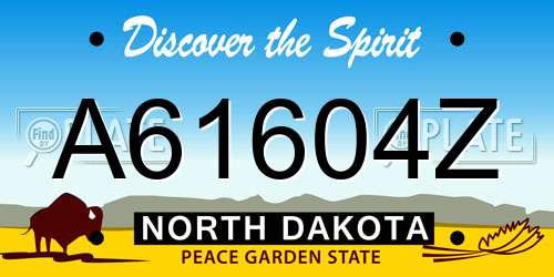 A61604Z North Dakota License Plate