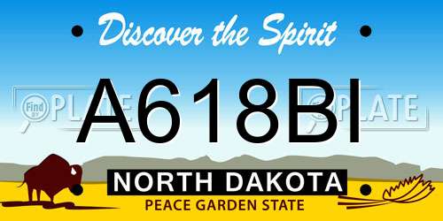 A618BI North Dakota License Plate