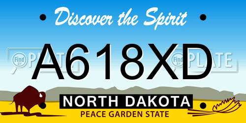 A618XD North Dakota License Plate