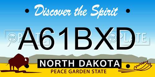 A61BXD North Dakota License Plate