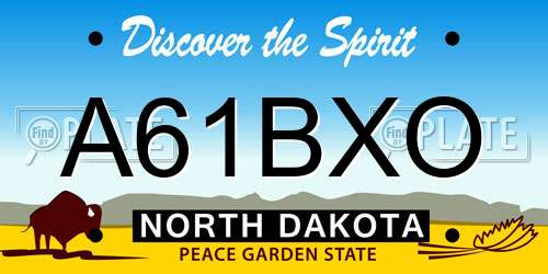 A61BXO North Dakota License Plate
