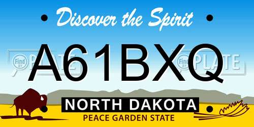 A61BXQ North Dakota License Plate
