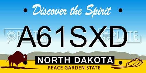 A61SXD North Dakota License Plate
